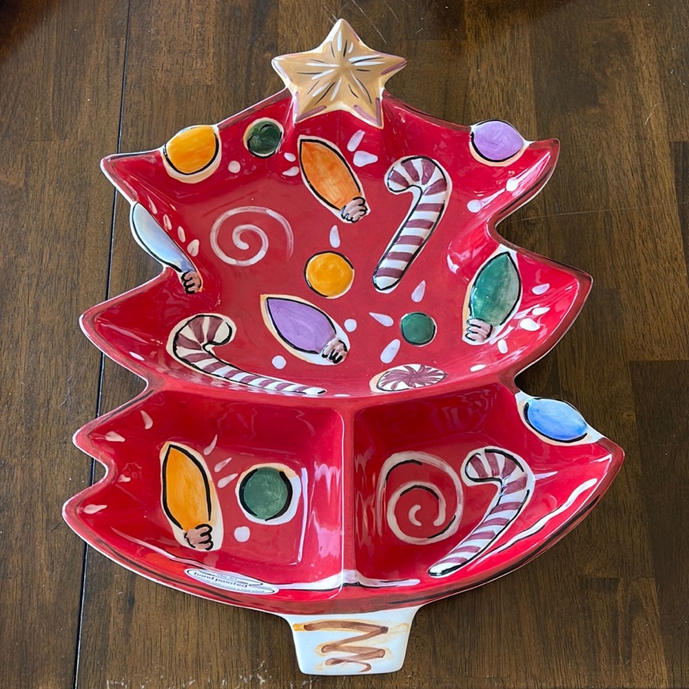 NWOT Clay Art Navidad hand painted dish